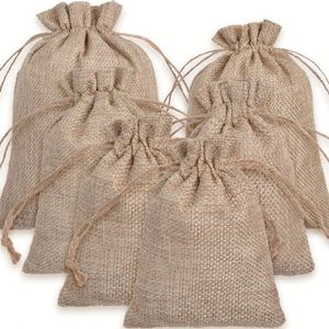 Grand sac en toile de jute 20x30cm personnalisable, sac en corde de jute, pochette d'emballage cadeau, idéal pour la décoration de Noël et le stockage des grains - Product Image 1