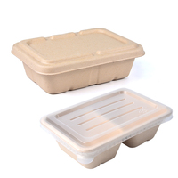 Boîte alimentaire rectangulaire Senang 500ml en bagasse de canne à sucre, écologique, rigide, compostable, personnalisable pour la restauration rapide