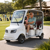 SumEV Nouveau Quadricycle Électrique Rétro Amélioré à 4 Roues avec Pare-brise Avant et Vitre Arrière, Vélo de Loisirs Électrique