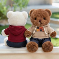 Boneka Beruang Lucu dengan Bulu Plush Ultra Lembut & Isian Kapas PP, Hoodie Stylish, Hadiah Menggemaskan untuk Ulang Tahun & Acara Spesial