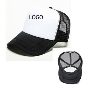 Polyester Foam Front 5 Panel High Quality Print Embroidery Logo Back Mesh Snapback Trucker <b>Hat</b> Promotion Gift - Product Image 1