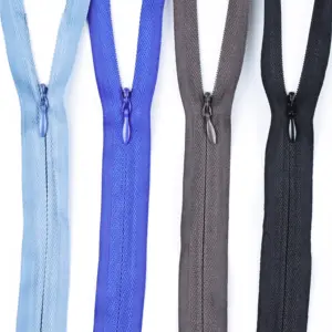 Wholesale 3# Custom Invisible Zipper Plastic Colorful Zipper Garment