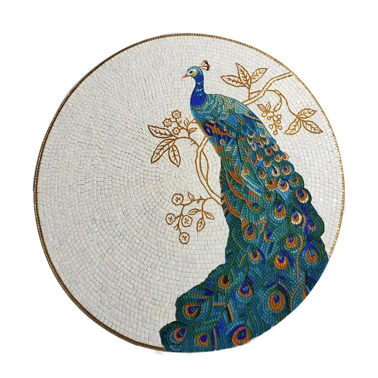 Декоративная стеклянная плитка, роскошная настенная мозаичная плитка с павлином
