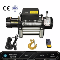 Treuil électrique sans fil étanche 2500 kg à fonctionnement stable, freinage automatique CE, antidérapant lors de la charge, DC 12V 24V, pour remorquage de voiture et de remorque