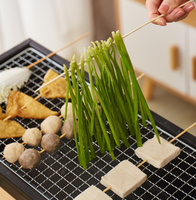 Brochettes de barbecue en bambou naturel écologiques de qualité alimentaire, pointues, biodégradables, portables, pour le camping en plein air, pour grillades au charbon de bois