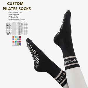 Chaussettes de sport tricotées à cheville haute personnalisées avec poignée de serrage de tête Chaussettes antidérapantes Chaussettes de yoga Pilates - Product Image 1