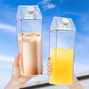 17Oz 34Oz <b>Double</b> <b>Wall</b> Clear Acrylic Plastic Reusable Friendly Portable Drinkware Milk <b>Box</b> for Outdoor Climbing Tour or Camping - Product Image 4