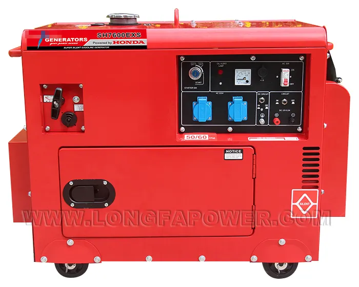 Generador de gasolina silencioso e insonorizado, 5,0kva, 5000 vatios, 5kw, alimentado por motor Honda Original con sistema ATS