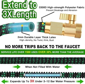 Expandable Rubber Telescopic High Adjustable Water Gun for Lawn & Car Washing Portable Design - Product Image 2