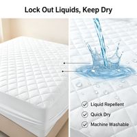 Protège-matelas imperméable matelassé ultrasonique en microfibre, poches profondes, respirant, doux, silencieux, lavable, pour maison, hôtel, vente en gros