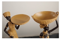 Vase à fleurs de table pour femmes, style rétro africain Art Déco, décoration d'intérieur, artisanat en résine écologique vert/bleu, design égyptien ancien