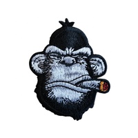 Parches de mono bordados para ordenador, insignias bordadas personalizadas de dibujos animados para ropa de bebé, alta calidad