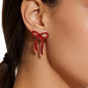 هدية عيد الحب أقراط أكريليك لامعة متعددة الألوان على شكل فيونكة أقراط أنيقة للنساء هدية - Product Image 6