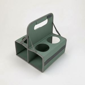Portavasos Aislado Reutilizable Personalizado OEM, Portavasos de Poliéster Impermeable para 4 Bebidas, Plegable, para Entrega de Alimentos - Product Image 5