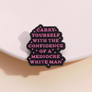 31種類のピンクの英語文字メタルエナメルピン、漫画のハート、幾何学模様、フェミニストブローチバッジ、ファッションジュエリーギフト、女の子、女性向け - Product Image 2