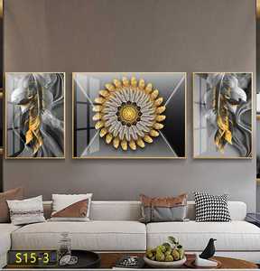 Style nordique nouvelle lumière de luxe décoration de salon <span class=keywords><strong>peinture</strong></span> moderne paysage nature morte simple canapé arrière-plan mur triptyque - Product Image 5