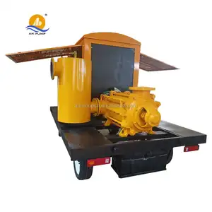 multistage horizontal water high pressure agriculture diesel engine portable movable wheels pumps