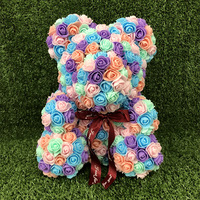 Teddyberen met doos bloemen 40cm 25cm rozen Valentijnsdag schuimhart rood cadeau cadeaus kunstmatige mini geconserveerde Valentijnsroos beer
