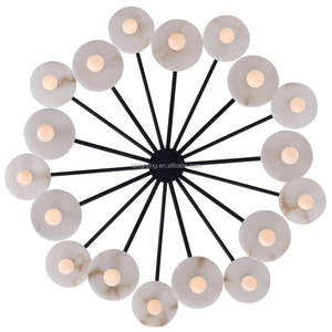 Lustre moderne <span class=keywords><strong>en</strong></span> gros à hauteur réglable avec disques <span class=keywords><strong>en</strong></span> <span class=keywords><strong>albâtre</strong></span> pour salon et salle à manger - Product Image 2