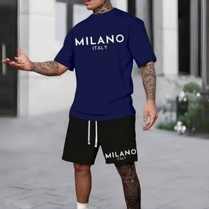 Custom Casual Summer Tracksuits 2 Piece Short <b>Set</b> Women Short Sleeve t Shirt Cotton Men Summer Shorts <b>Set</b> Unisex - Product Image 1