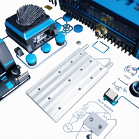 Plaque de refroidissement en aluminium OCOCOO, à ailettes rainurées usinées sur mesure, pour liquide de refroidissement, transfert de chaleur élevé, pour CPU de bureau, pour la mise à niveau DIY