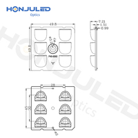 HONJU – Lentille optique LED en PC, structure plano-convexe, angle de faisceau de 45 degrés pour éclairage routier – Vente directe usine, OEM/ODM
