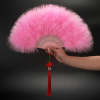 Éventail de plumes épaissi accessoires pliants nouvel an chinois saint valentin spectacle de piste danse adulte enterrement de vie de jeune fille fournitures Ramadan