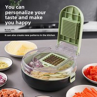 RTS 14-in-1 multifunctionele handmatige keukenhulp, snijder, fruit- en groentesnijder, en afwatering.