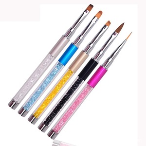 Ensemble de pinceaux à ongles en acrylique Kolinsky avec manche en strass, pinceau liner à poils synthétiques pour la création de motifs en gel - Product Image 1