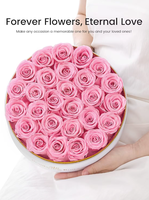 27 Ge conserveerde echte rozen in doos, eeuwige bloemen, cadeau voor verjaardag & jubileum voor vrouwen, vriendin, moeder |   Oorsprong China 1,74 pond