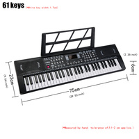 Fábrica de Instrumentos Musicales BD-613 Órgano Electrónico Portátil de 61 Teclas, Teclado de Piano de Juguete con Micrófono para Niños, Acepta Logotipo Personalizado ODM