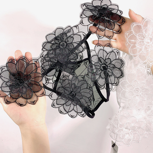 Tanga Sexy de Encaje Bordado, Ropa Interior Transparente Ajustable para Mujer Madura, Tanga con Letra Inicial - Product Image 2