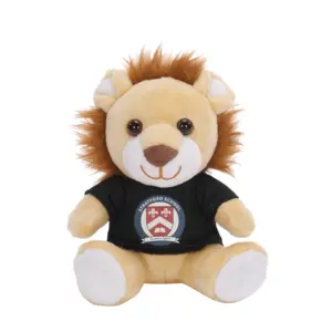 Lovely Yellow Stuffed Lion With Black Shirts Toys Custom Plush Animal Toys