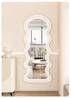 Miroir sur pied en velours Teddy, grand format, irrégulier, en bois, pour décoration intérieure, vente en gros
