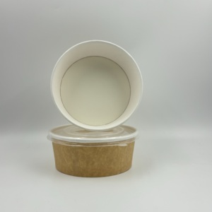 ชามกระดาษคราฟท์แบบใช้แล้วทิ้งเป็นมิตรกับสิ่งแวดล้อมชามสลัดเกรดอาหารย่อยสลายได้สำหรับคุกกี้น้ำตาลซูชิขนมปัง - Product Image 1