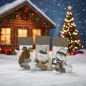 Christmas Ankle Socks Women's Polyester Knitted Snowman Pattern Winter Thermo 23x47cm 3 Styles 10 Packs Each - Product Image 2