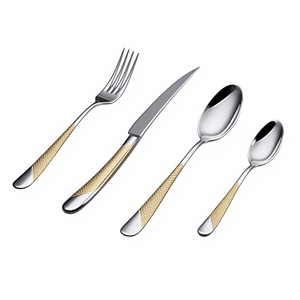 Pulido de espejo de plata de acero inoxidable con mango de diseño plano rectangular completo Cubiertos Vajilla Juegos de cucharones Juegos de herramientas de queso - Product Image 5
