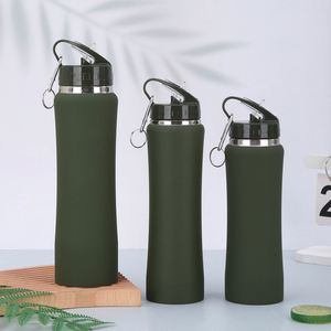 Reusable Eco Stainless Steel Vacuum Flask 600ml <b>750ml</b> Portable Sports <b>Water</b> <b>Bottle</b> Straw Leakproof Lid Outdoor Travel Pot - Product Image 5