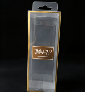 Caja de regalo rectangular transparente de plástico PET con impresión en lámina dorada para manualidades y empaques de regalo - Product Image 5