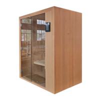 Sauna en bois de cèdre canadien Mini sauna extérieur à vapeur sèche pour 2 personnes Hammam Capsule de sauna traditionnel en pruche