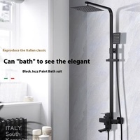 Combinaison de douche à quatre fonctions en acier inoxydable noir 304 robinets thermostatiques salle de bain pressurisé multi-vitesses jet doux à trois vitesses