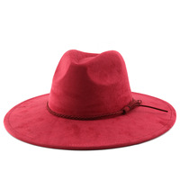 Chapeaux Fedora à large bord rose de haute qualité pour le printemps et l'été, unisexe, en polyester/coton, style plage européen et américain, vente en gros