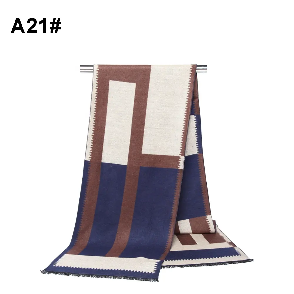 Bufanda de cachemir de seda para hombre, pañuelo de invierno cepillado con caja de regalo, diseño personalizado, nuevo modelo