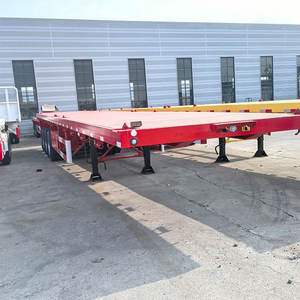 Semirremolque plano de acero de 3 ejes personalizado Semirremolques planos de contenedor de 20 pies y 40 pies Nuevo - Product Image 2