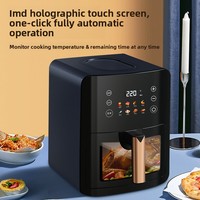 Four électrique multifonctionnel de cuisine 1300W avec protection contre la surchauffe, friteuse à air intelligente grande capacité 5L sans huile et visible