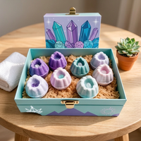 Kit de Bain Effervescent Créatif au Sel de Mer Cristallin, Bestseller, Coffret Cadeau de 4 Boules, Aspect Premium, Jouet et Kit de Bain