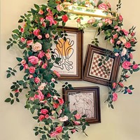 Mur de fleurs artificielles fait main pour la décoration de la cour, du balcon et des mariages des maisons d'hôtes