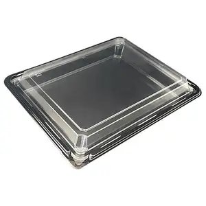 Disposable Japanese Plastic Packaging Sushi Container Box Takeaway Blister Sushi Trays With Lid