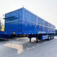 Semi-remorque fourgon de 14 m pour transport logistique, protection contre la pluie et l'exposition au soleil, 4 essieux, avec porte arrière