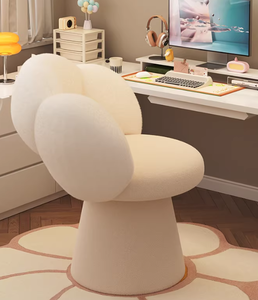 Taburete de tocador giratorio con respaldo para dormitorio femenino, taburete de tocador de lujo ligero con sensación de alta gama - Product Image 6